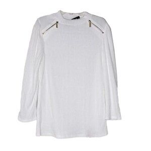 ❤️ 🆕 OLIVIA BLU ribbed zipper accent size small